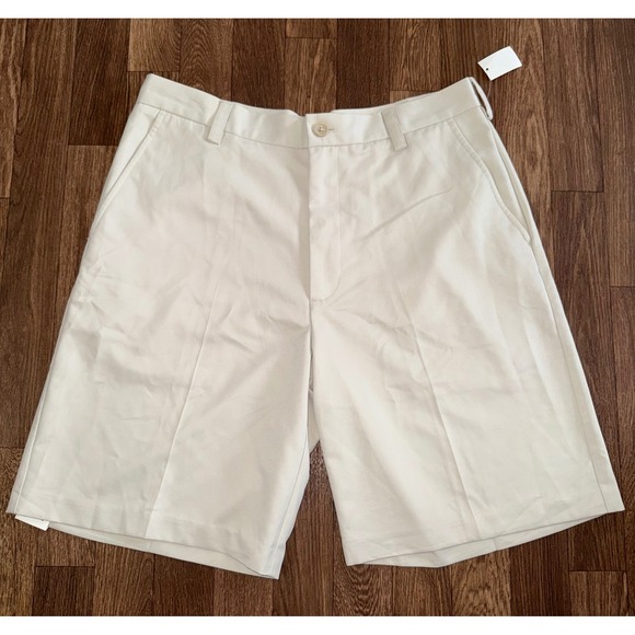 Izod Pants - IZOD Golf Shorts Flat Front Casual Chino Khaki Beige Women's Size 34